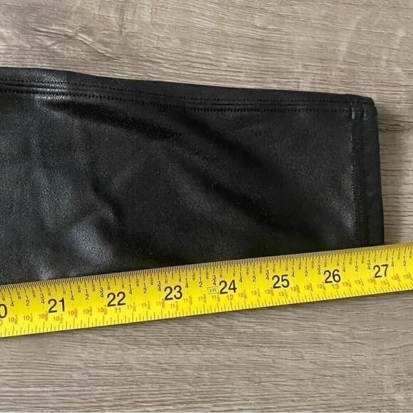 Spanx Faux Leather Leggings High Waisted Smoothing Sleek Black Size Small - Picture 9 of 9